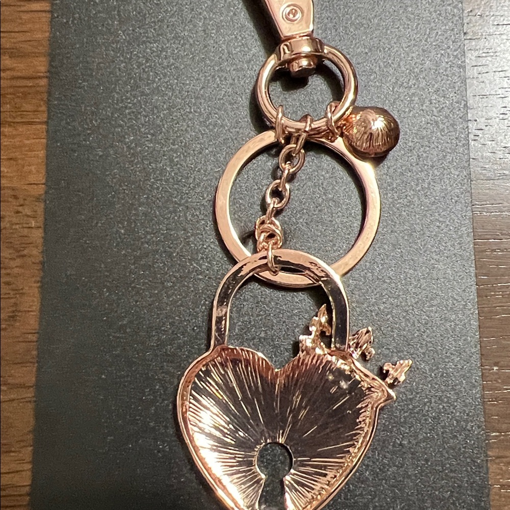 Guess Gold Heart Keychain with Crown Accent - Picture 5 of 6